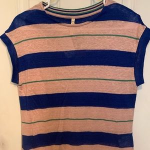 Bellerosoe linen striped sleeveless shirt size 1 2-4 new with tags
